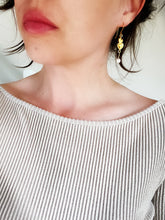Load image into Gallery viewer, Sacred Heart Earring w Pearls - GP
