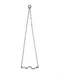 Silver snake necklace on a white background