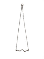 Silver snake necklace on a white background