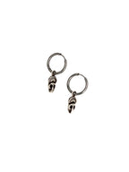 Pair of skull-themed earrings on a white background